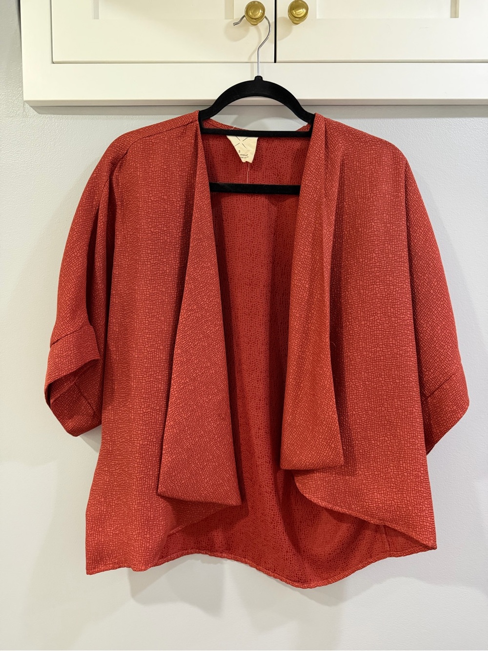 Pins & Needles Open-Front Rust Draped Shrug